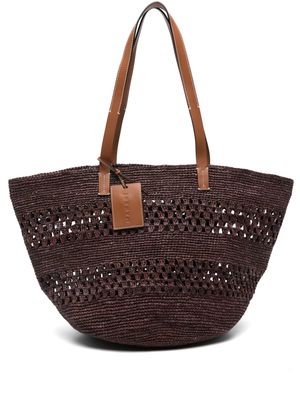 Manebi raffia shoulder bag - Brown