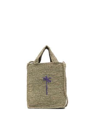 Manebi woven-raffia mini bag - Green