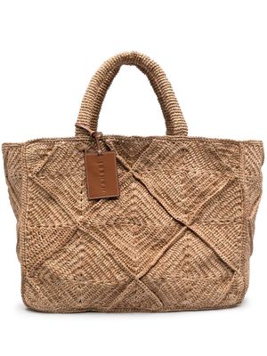 Manebi woven-raffia tote bag - Neutrals