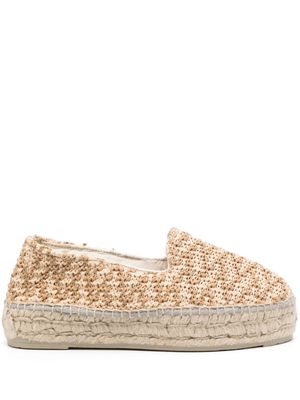 Manebi zigzag-woven raffia espadrilles - Neutrals