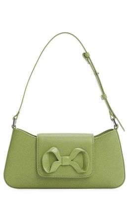 MANGO Bow Detail Faux Leather Shoulder Bag in Lime