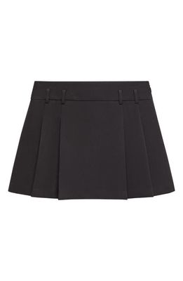MANGO College Pleated Miniskirt in Black