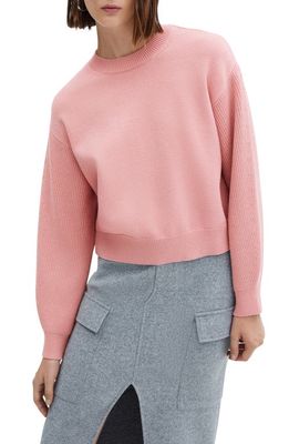 MANGO Crewneck Sweater in Pink