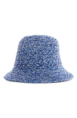 MANGO Crochet Bucket Hat in Blue