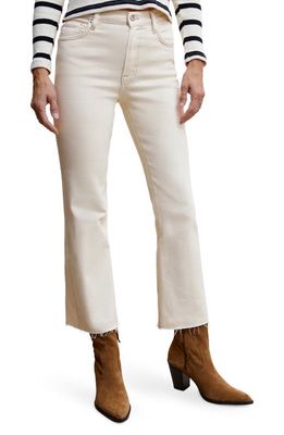 MANGO Crop Flare Jeans in Off White
