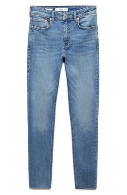 MANGO Crop Skinny Jeans in Medium Blue