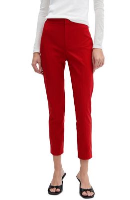 MANGO Crop Skinny Pants in Red