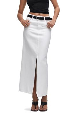 MANGO Denim Maxi Skirt in White