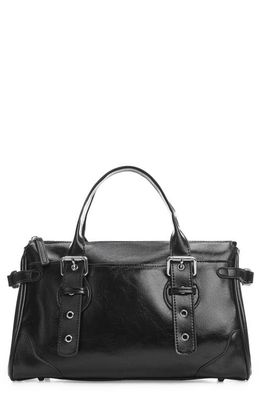 MANGO Double Buckle Handbag in Black