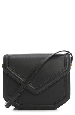 MANGO Envelope Flap Faux Leather Shoulder Bag in Black