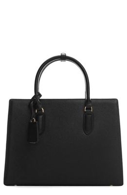 MANGO Faux Leather Convertible Tote Bag in Black