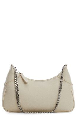MANGO Faux Leather Hobo Bag in Off White