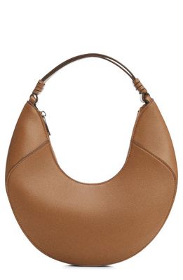 MANGO Faux Leather Shoulder Bag in Medium Brown