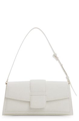 MANGO Faux Leather Shoulder Bag in White