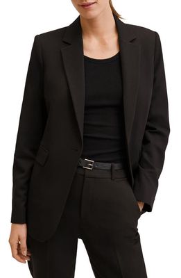 MANGO Fitted Suit Blazer in Black