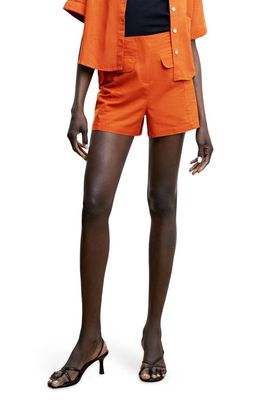 MANGO Flap Pocket Shorts in Orange