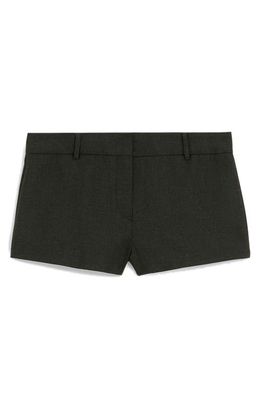 MANGO Flat Front Shorts in Grey