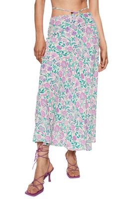 MANGO Flowy Floral Maxi Skirt in Light/Pastel Purple