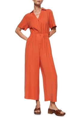 MANGO Flowy Leg Jumpsuit in Coral Red