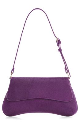 MANGO Genuine Calf Hair Shoulder Bag in Purple