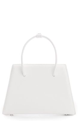 MANGO Geometric Faux Leather Top Handle Bag in White