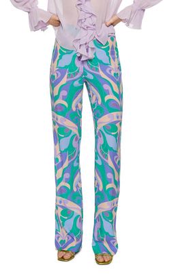MANGO Geometric Print Trousers in Lilac