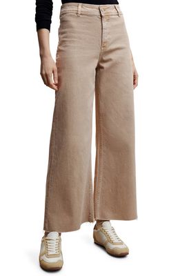 MANGO High Waist Culotte Jeans in Light Pastel