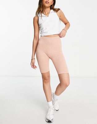 Mango high waisted active shorts in pink