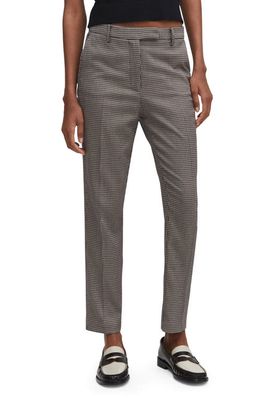 MANGO Houndstooth Skinny Ankle Suit Pants in Blue