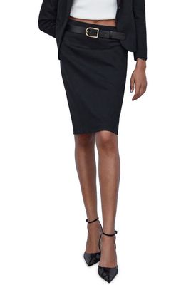 MANGO Knit Pencil Skirt in Black