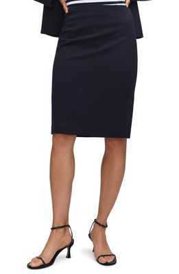 MANGO Knit Pencil Skirt in Dark Navy