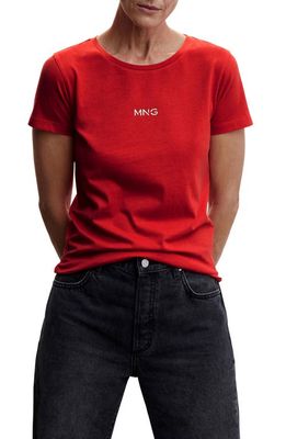 MANGO Logo Cotton T-Shirt in Red