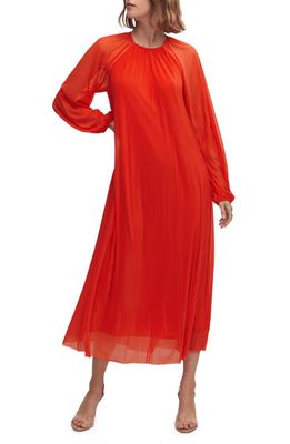 MANGO Long Sleeve Maxi Dress in Red