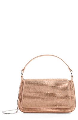 MANGO Mini Rhinestone Chain Handbag in Light Pink