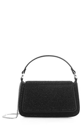 MANGO Mini Rhinestone Top Handle Bag in Black