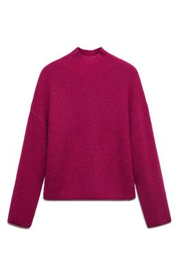 MANGO Mock Neck Sweater in Purple