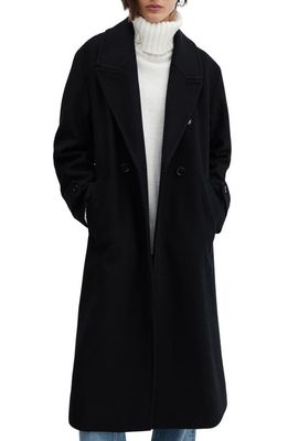 MANGO Oversize Wool Blend Coat in Black