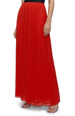 MANGO Pleated Maxi Skirt in Red