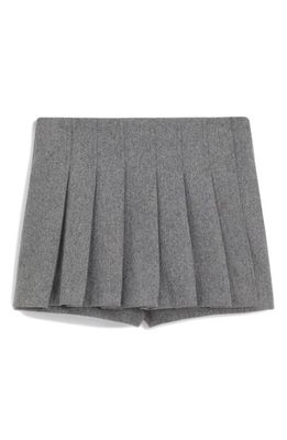 MANGO Pleated Wool Blend Miniskort in Grey