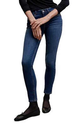 MANGO Push-Up Ankle Skinny Jeans in Open Blue