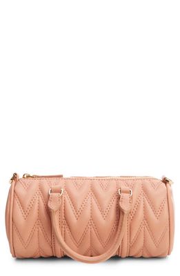 MANGO Quilted Double Handle Crossbody Bag in Pastel Pink