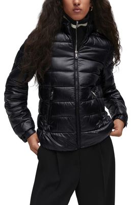 MANGO Quilted Puffer Jacket in Black