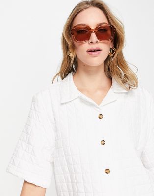 Mango quilted shirt in white - part of a set