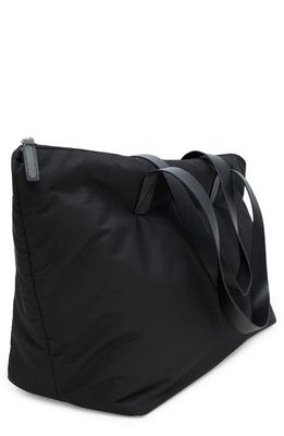 MANGO Recycled Polyester Blend Shopper in Black
