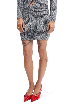 MANGO Rib Mini Sweater Skirt in Black