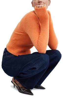 MANGO Ribbed Sweater in Orange