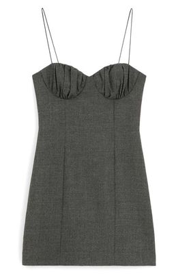 MANGO Sweetheart Neck Minidress in Grey