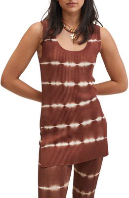 MANGO Tie Dye Stripe Sweater Vest in Brown