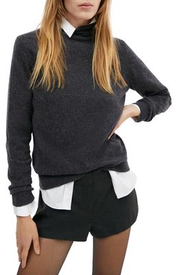 MANGO Turtleneck Cashmere Sweater in Charcoal