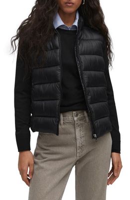 MANGO Ultralight Quilted Puffer Vest in Black